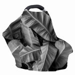 Black And White Banana Leaf Print Baby Seat Cover