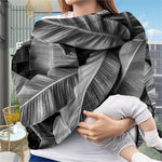 Black And White Banana Leaf Print Baby Seat Cover