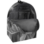 Black And White Banana Leaf Print Backpack