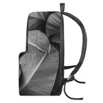 Black And White Banana Leaf Print Backpack