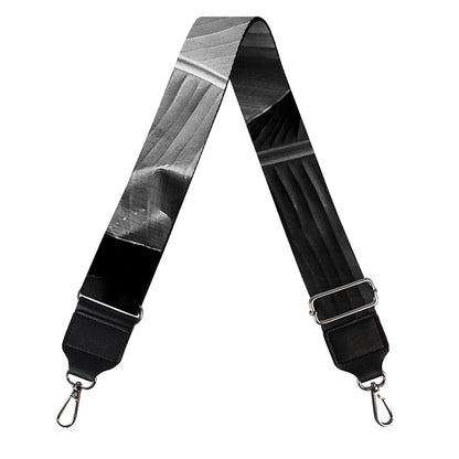 Black And White Banana Leaf Print Bag Strap