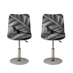 Black And White Banana Leaf Print Bar Stool Covers