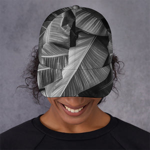 Black And White Banana Leaf Print Baseball Cap