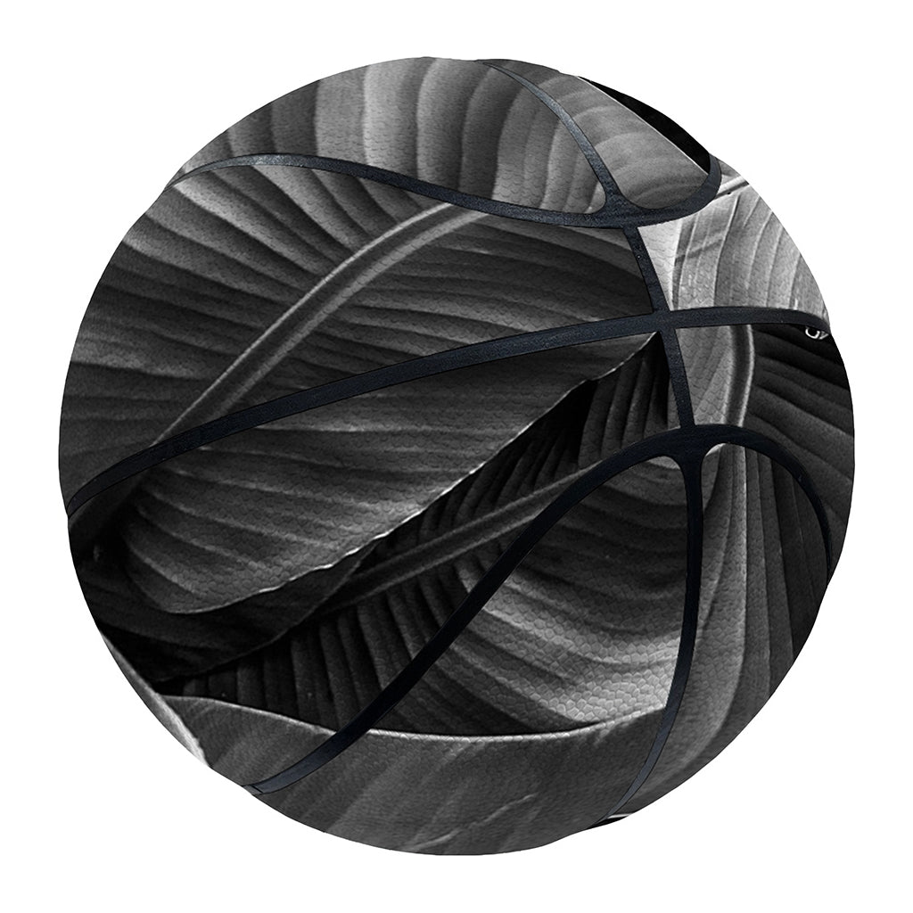Black And White Banana Leaf Print Basketball
