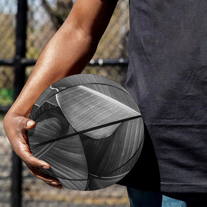 Black And White Banana Leaf Print Basketball