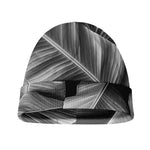 Black And White Banana Leaf Print Beanie