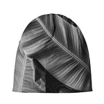 Black And White Banana Leaf Print Beanie