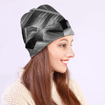 Black And White Banana Leaf Print Beanie