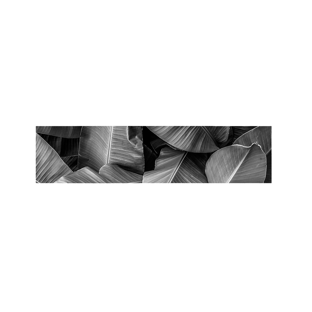 Black And White Banana Leaf Print Bed Runner
