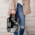 Black And White Banana Leaf Print Bible Tote Bag