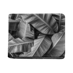 Black And White Banana Leaf Print Bifold Wallet