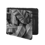Black And White Banana Leaf Print Bifold Wallet