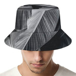 Black And White Banana Leaf Print Bucket Hat