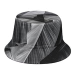 Black And White Banana Leaf Print Bucket Hat