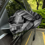 Black And White Banana Leaf Print Car Side Mirror Covers