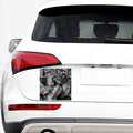 Black And White Banana Leaf Print Car Sticker