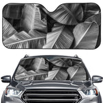 Black And White Banana Leaf Print Car Windshield Sun Shade