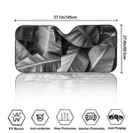 Black And White Banana Leaf Print Car Windshield Sun Shade