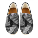 Black And White Banana Leaf Print Casual Shoes