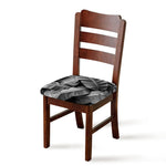 Black And White Banana Leaf Print Chair Cushion Cover