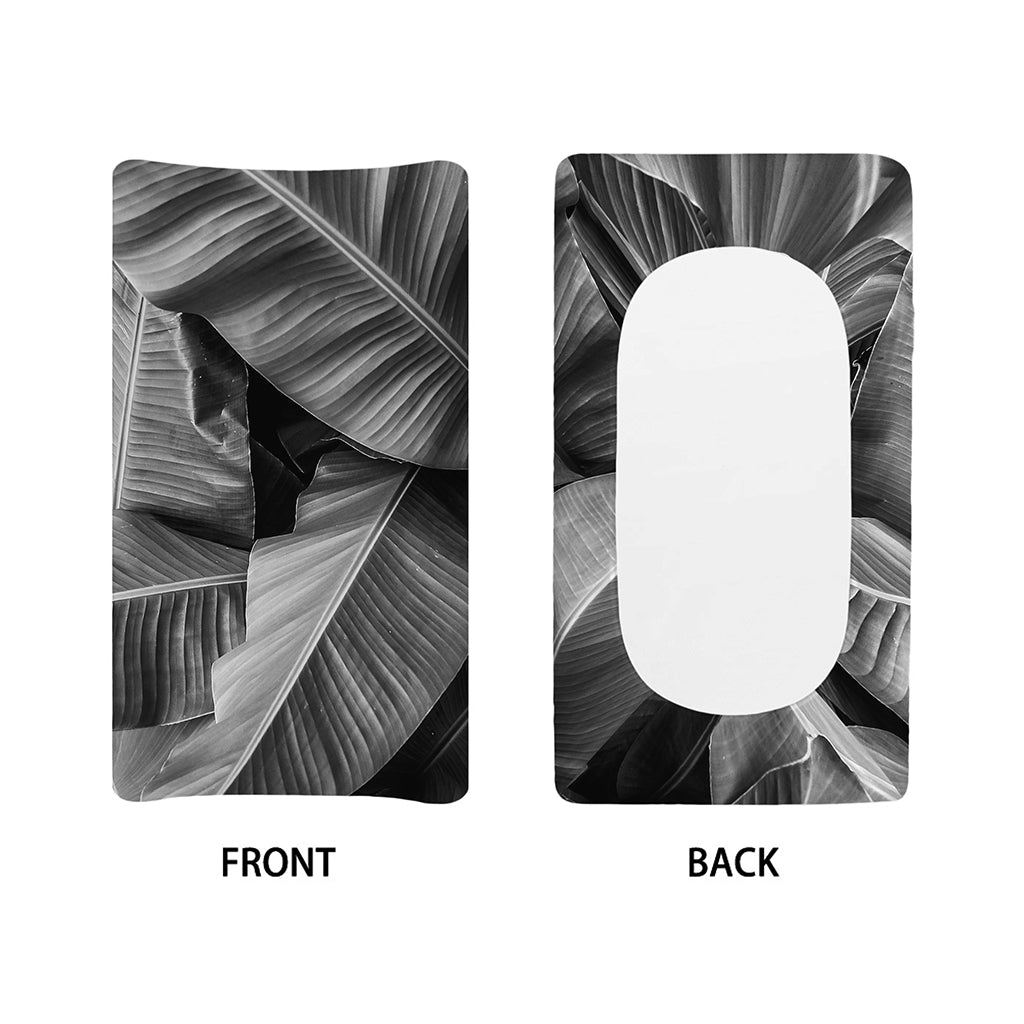 Black And White Banana Leaf Print Changing Pad Cover