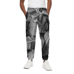 Black And White Banana Leaf Print Cotton Pants