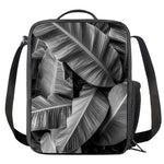 Black And White Banana Leaf Print Crossbody Lunch Bag