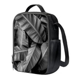 Black And White Banana Leaf Print Crossbody Lunch Bag