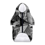 Black And White Banana Leaf Print Dog Zip Up Hoodie