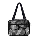 Black And White Banana Leaf Print Double Strap Bible Bag