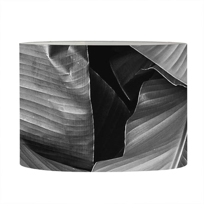 Black And White Banana Leaf Print Drum Lamp Shade