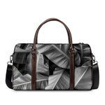 Black And White Banana Leaf Print Duffle Bag