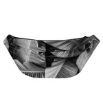 Black And White Banana Leaf Print Fanny Pack