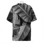 Black And White Banana Leaf Print Hawaiian Shirt