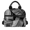 Black And White Banana Leaf Print Insulated Lunch Bag
