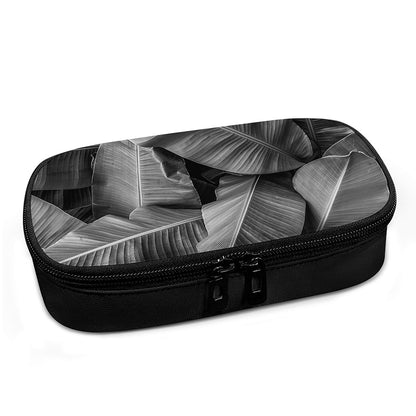 Black And White Banana Leaf Print Insulin Cooler Travel Case