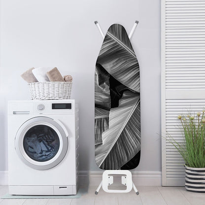Black And White Banana Leaf Print Ironing Board Cover