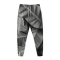 Black And White Banana Leaf Print Jogger Pants