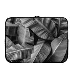Black And White Banana Leaf Print Laptop Sleeve