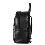 Black And White Banana Leaf Print Leather Backpack