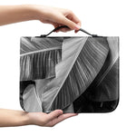 Black And White Banana Leaf Print Leather Bible Cover