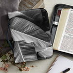 Black And White Banana Leaf Print Leather Bible Cover