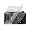 Black And White Banana Leaf Print Leather Tissue Box Cover