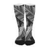 Black And White Banana Leaf Print Long Socks