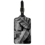 Black And White Banana Leaf Print Luggage Tag