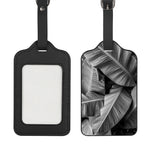 Black And White Banana Leaf Print Luggage Tag