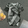 Black And White Banana Leaf Print Men's Bodysuit