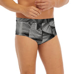 Black And White Banana Leaf Print Men's Briefs