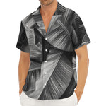 Black And White Banana Leaf Print Men's Deep V-Neck Shirt