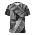 Black And White Banana Leaf Print Men's Athletic T-Shirt